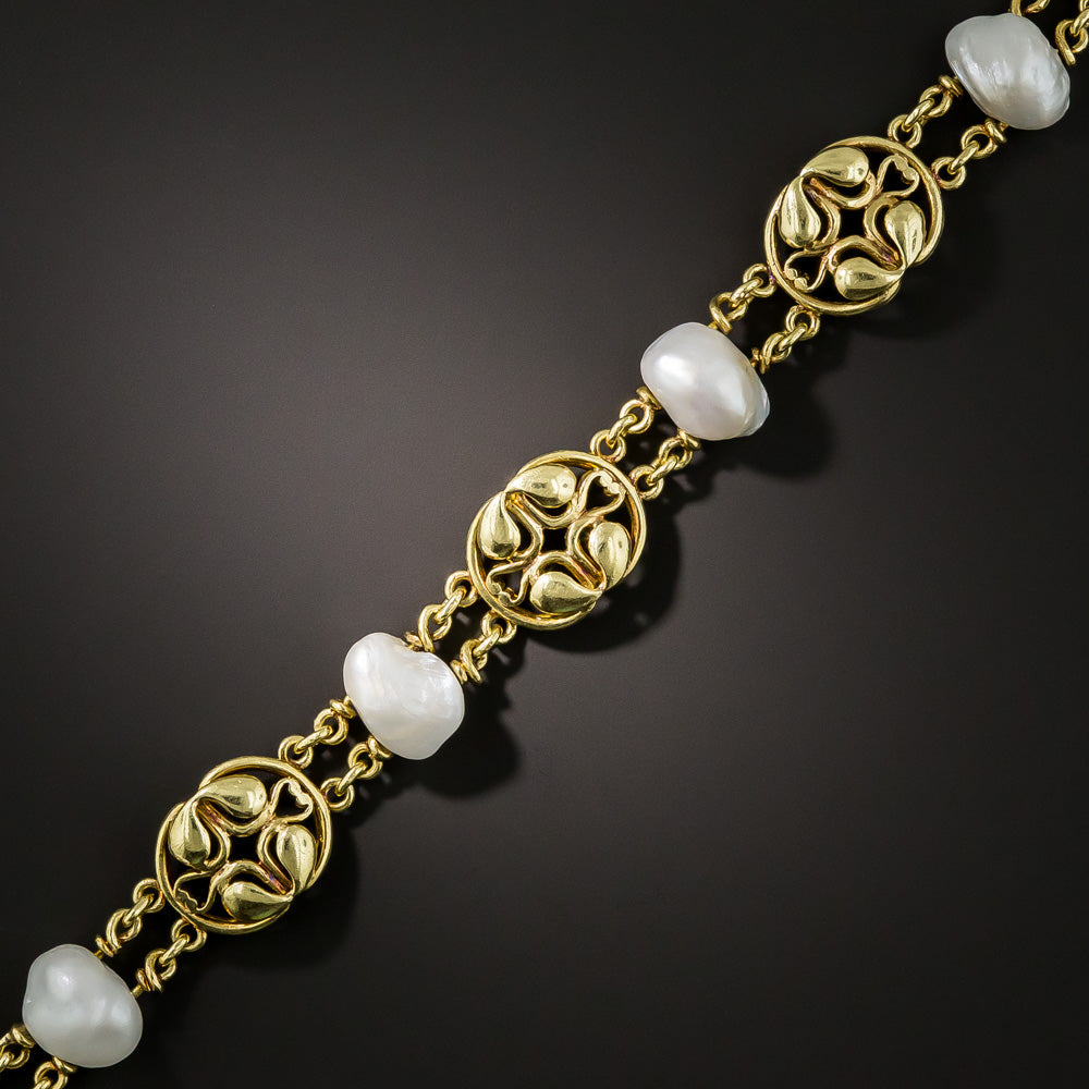 Arts & Crafts Freshwater Pearl Bracelet by Frank Gardener Hale - 2
