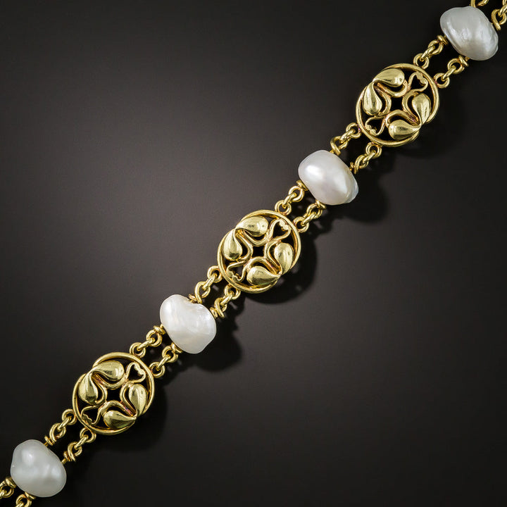 Arts & Crafts Freshwater Pearl Bracelet by Frank Gardener Hale