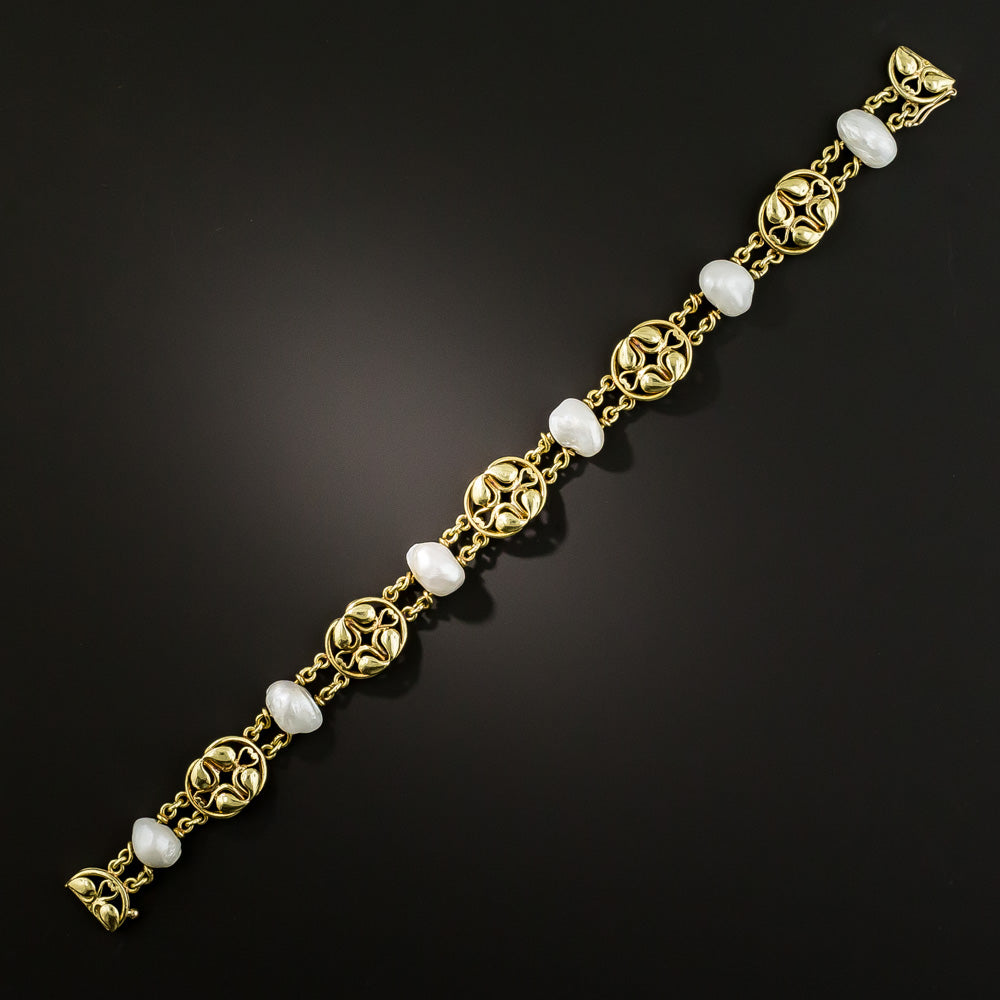 Arts & Crafts Freshwater Pearl Bracelet by Frank Gardener Hale - 3