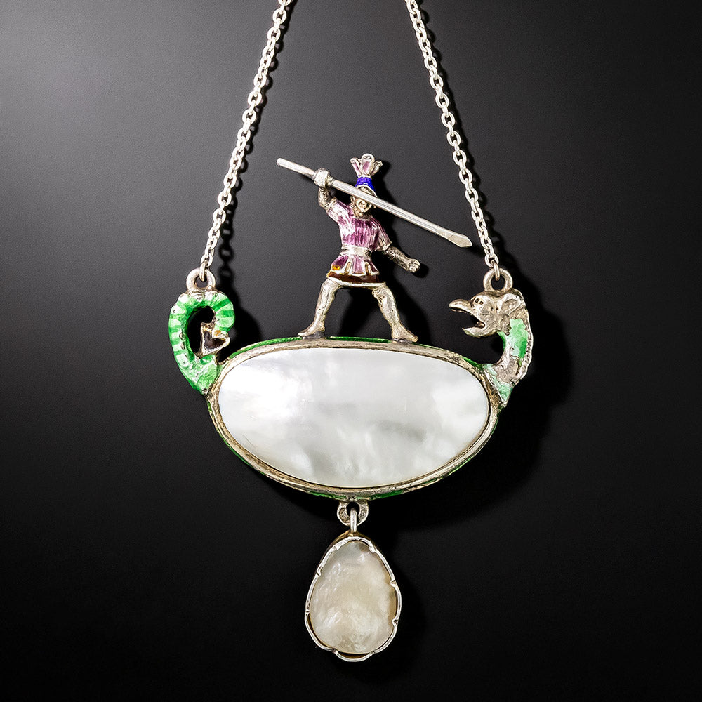 Austro-Hungarian St. George And Dragon Necklace - 4