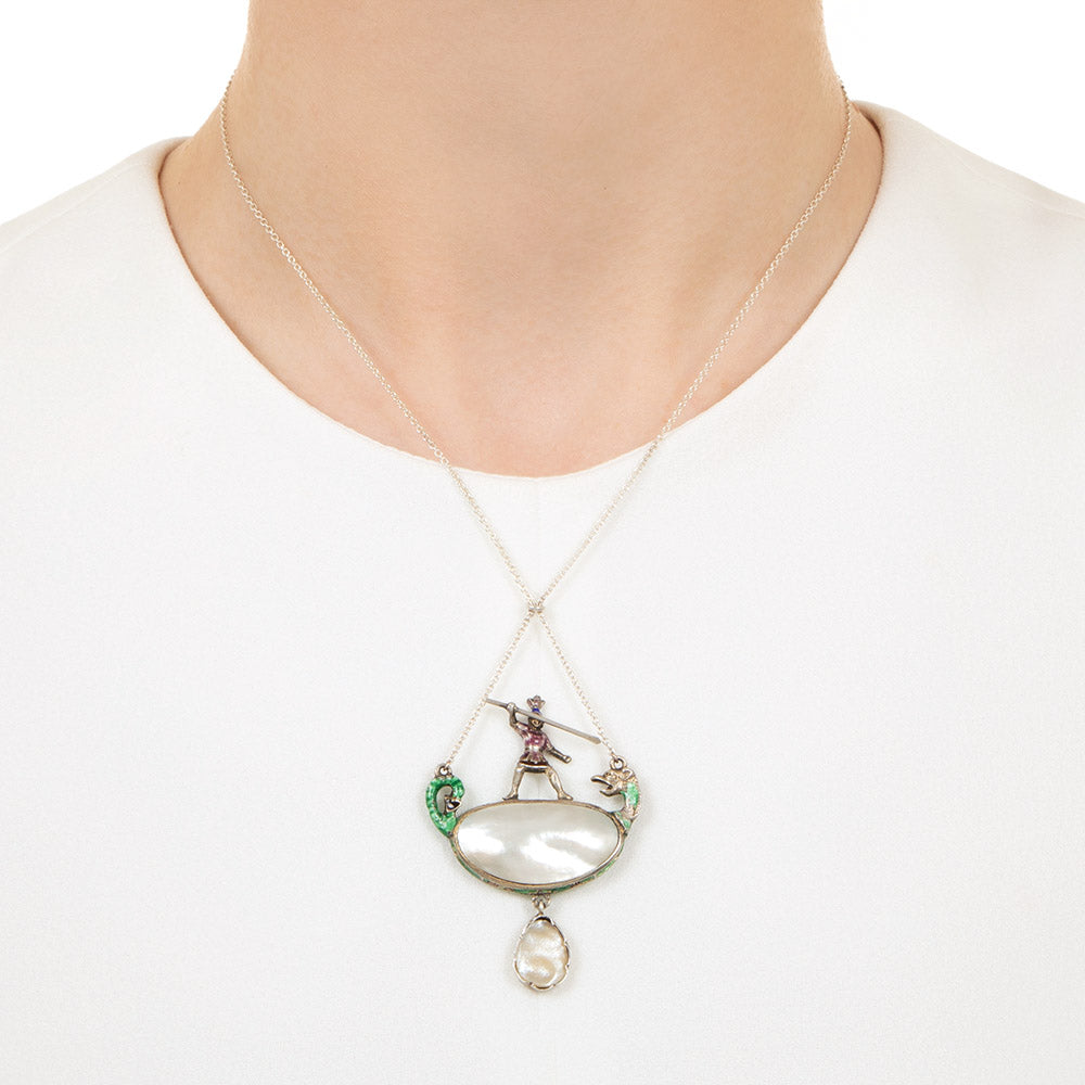 Austro-Hungarian St. George And Dragon Necklace - 6