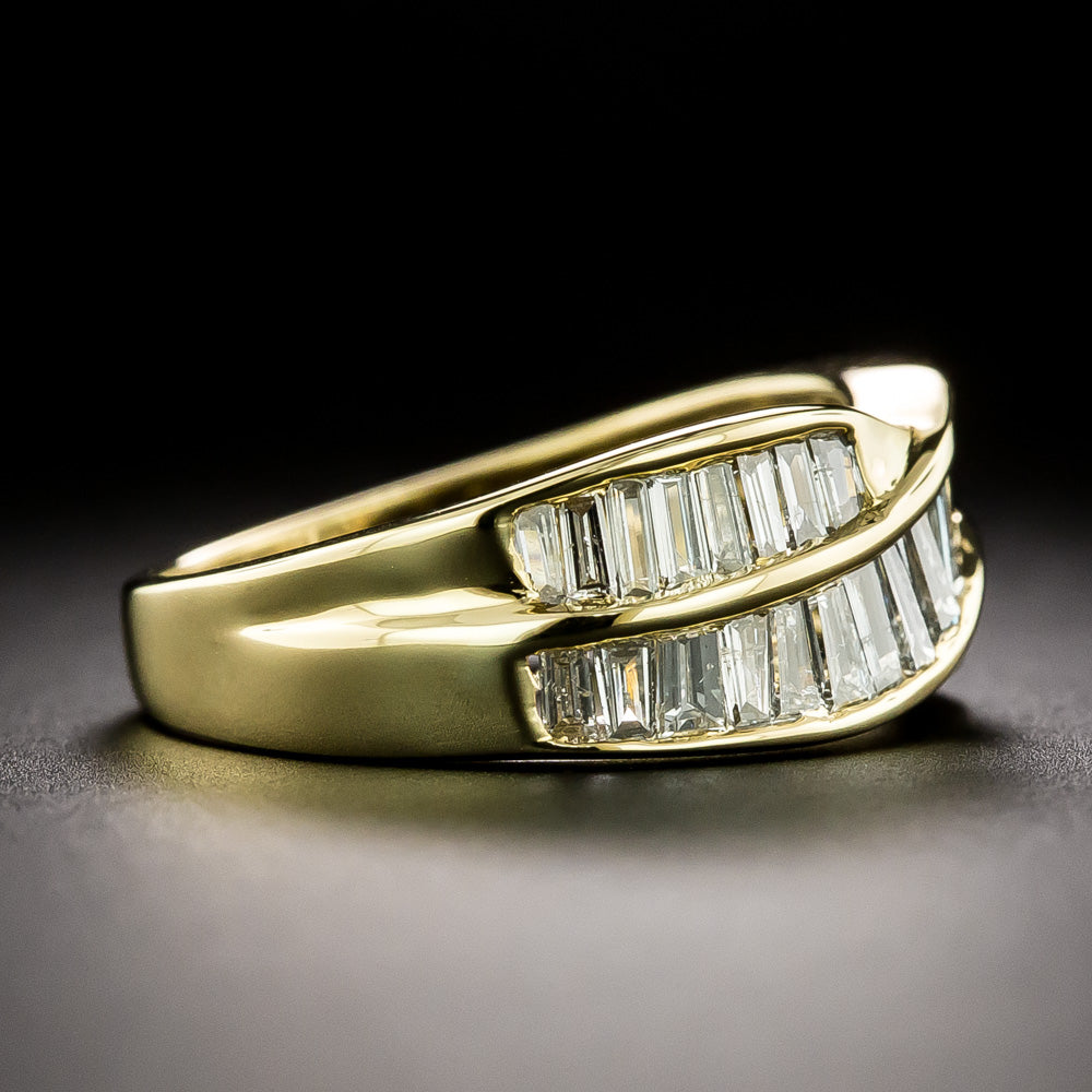 Baguette Diamond Crisscross Band Ring, Size 6 - 3