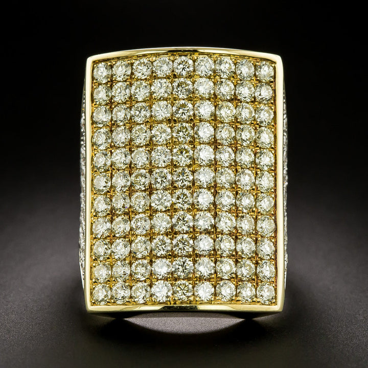 Big, Bold Estate Pavé Diamond 18K Ring, 5.06 Carats