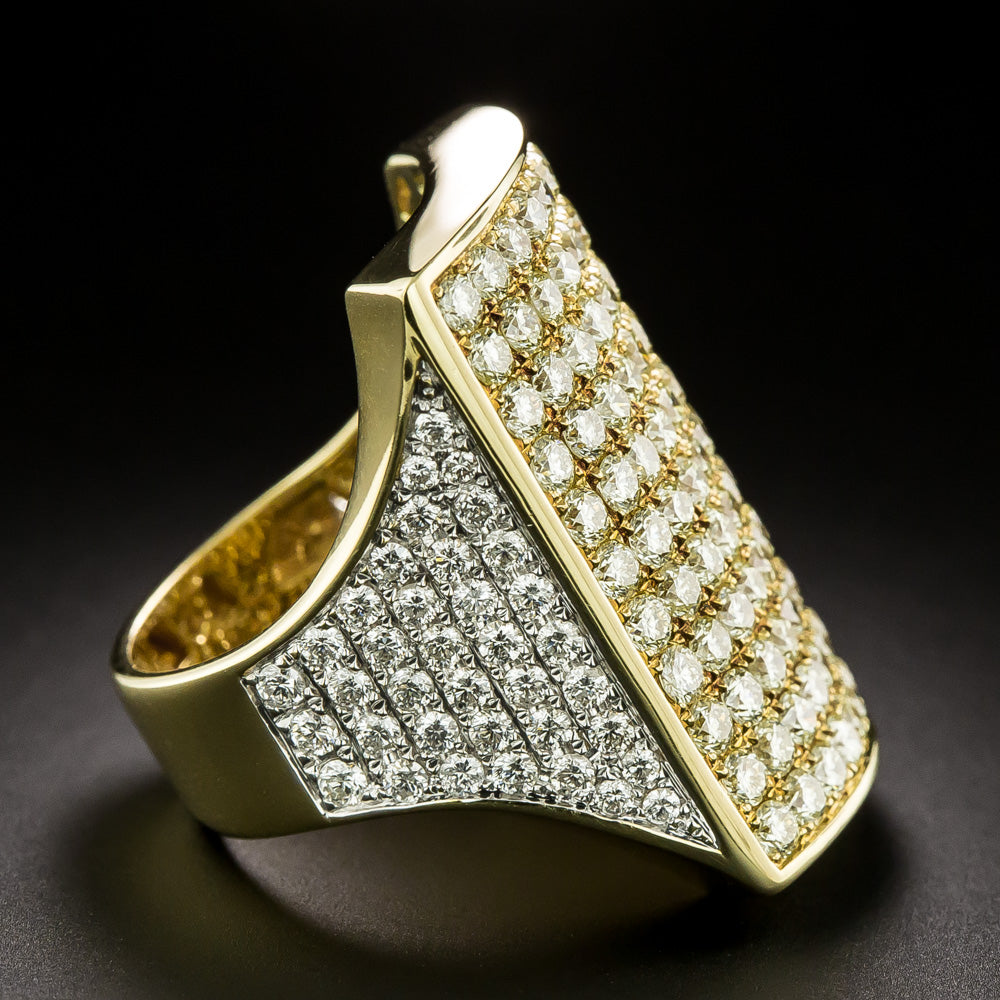 Big, Bold Estate Pavé Diamond 18K Ring, 5.06 Carats - 4
