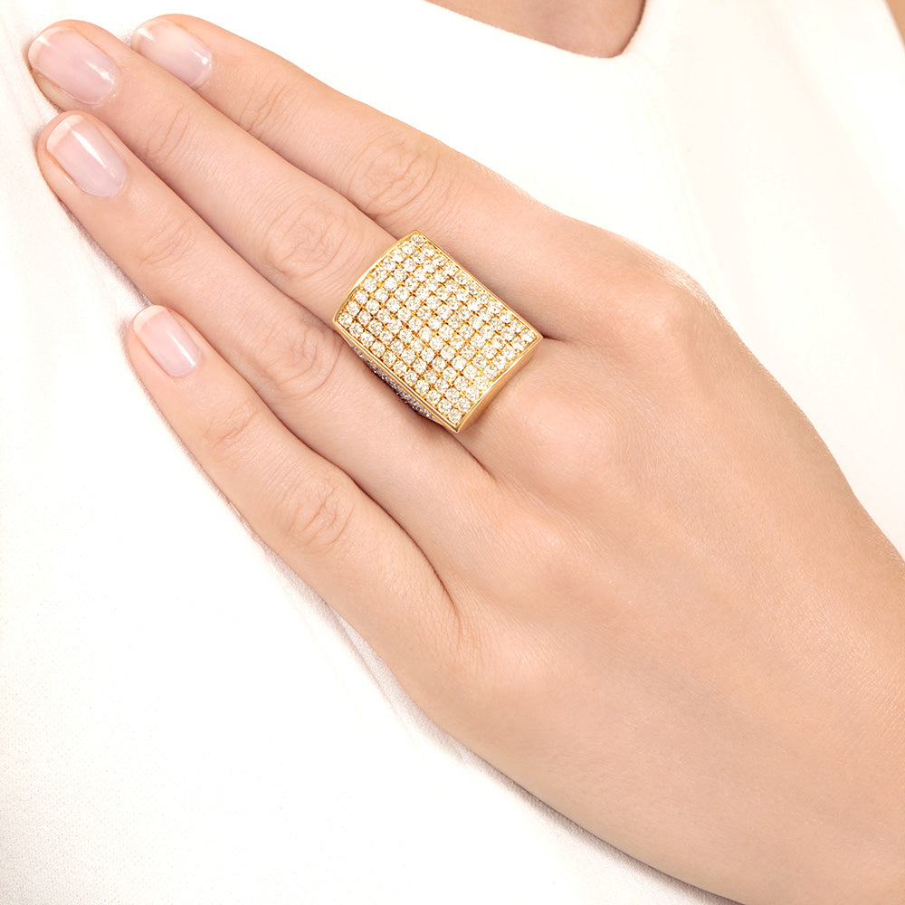 Big, Bold Estate Pavé Diamond 18K Ring, 5.06 Carats - 6
