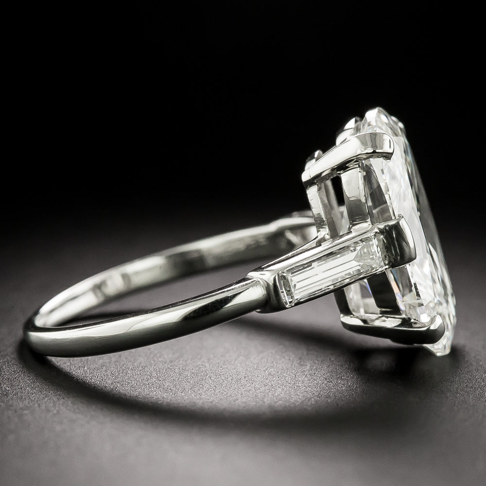 Boucheron French Art Deco 3.84 Carat Oval Diamond Ring  - 4
