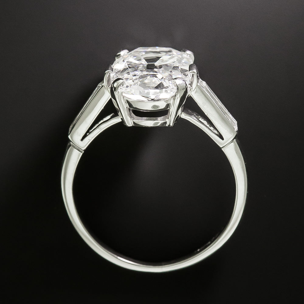 Boucheron French Art Deco 3.84 Carat Oval Diamond Ring  - 5