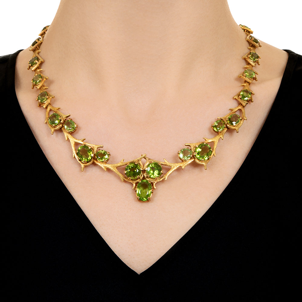 Brutalist Peridot Thorn Necklace - 3