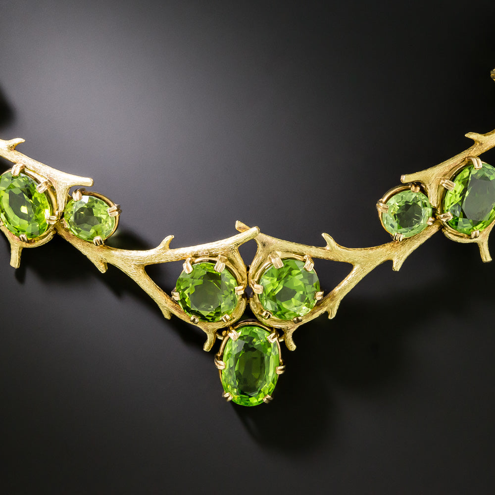 Brutalist Peridot Thorn Necklace - 3