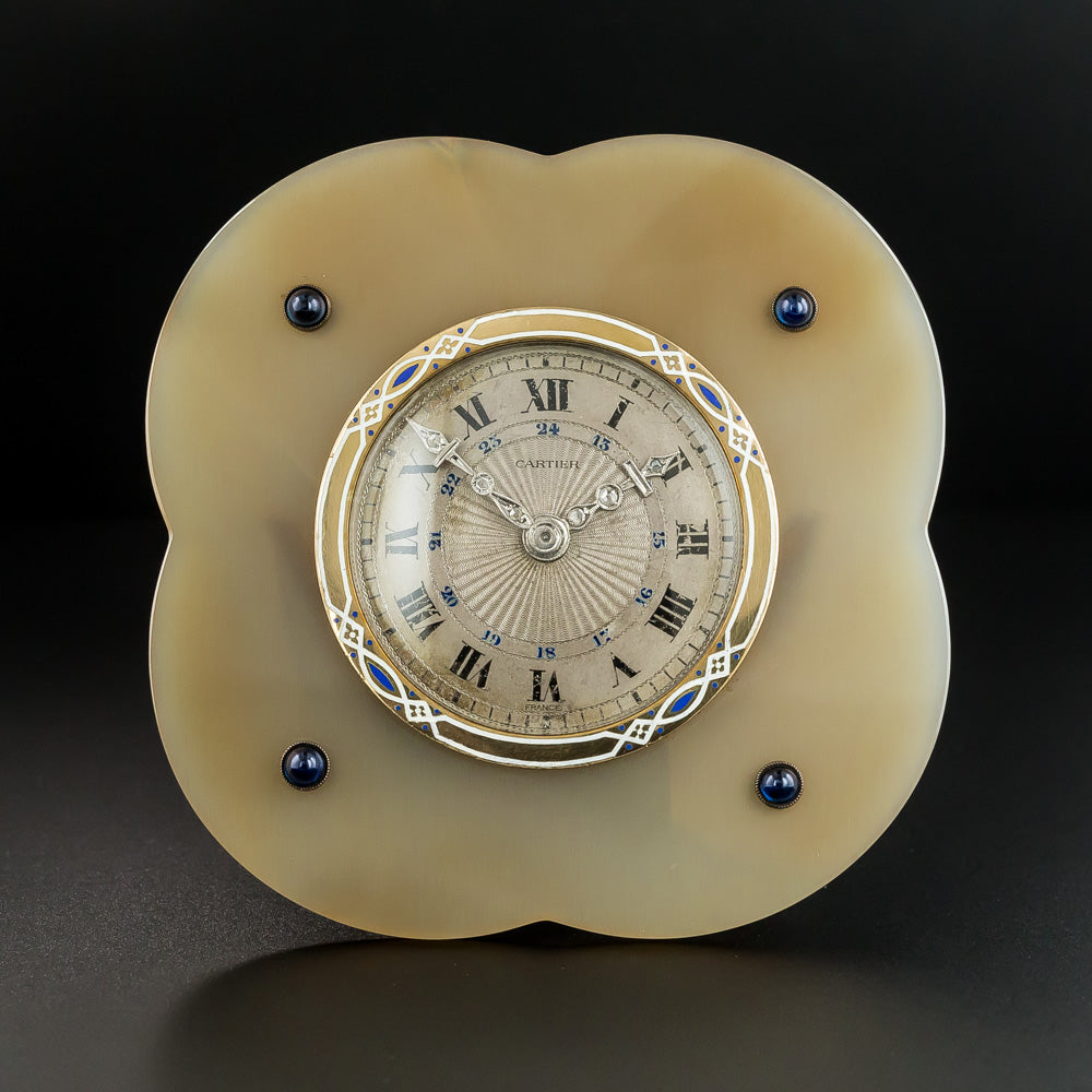 Cartier Art Deco Agate Table Clock - 4