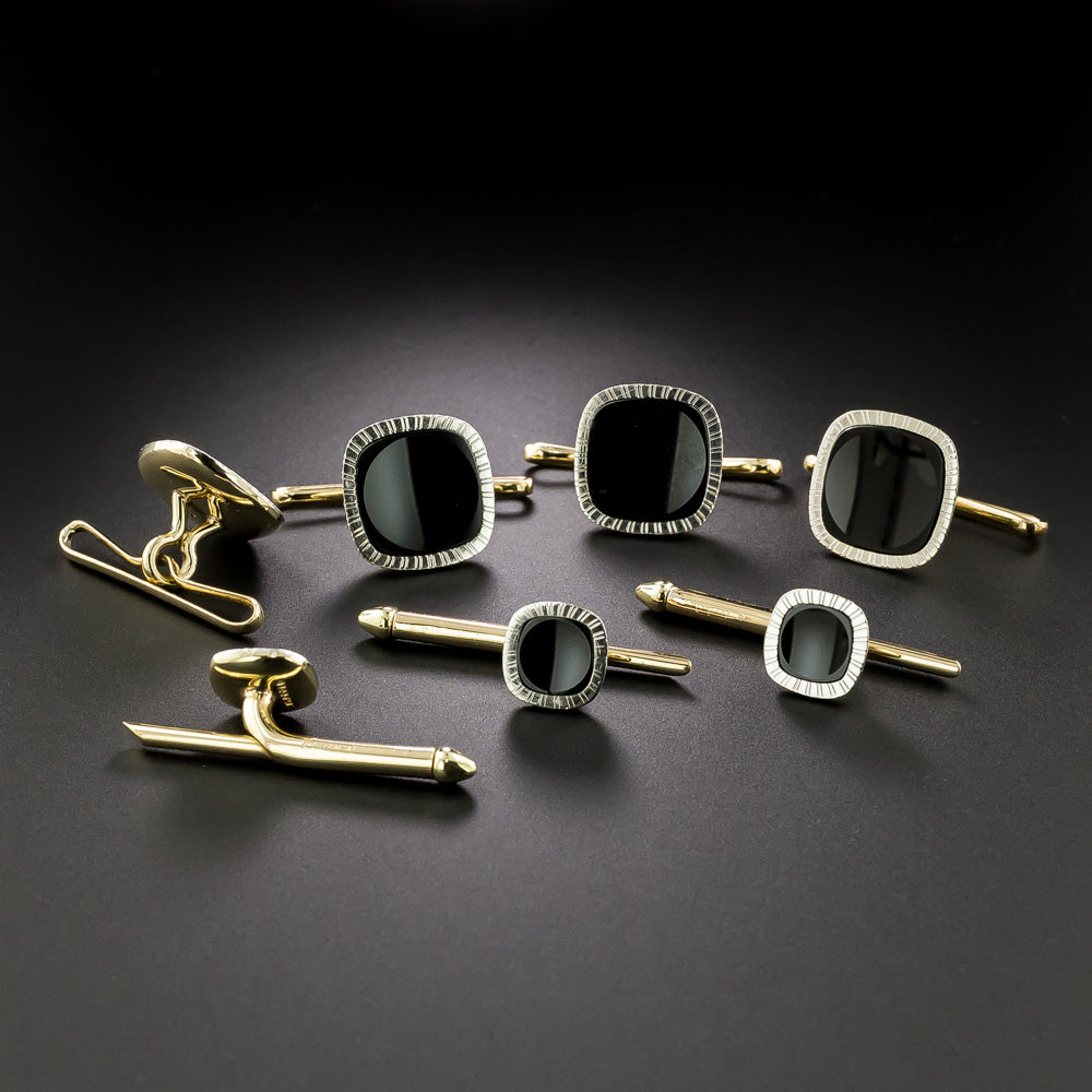 Cartier Art Deco Onyx Shirt Stud and Vest Button Set - 4