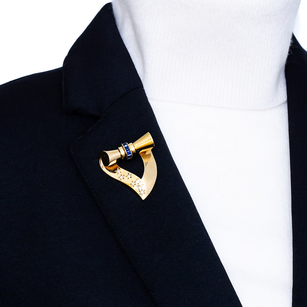 Cartier Retro Sapphire and Diamond Heart Brooch - 7