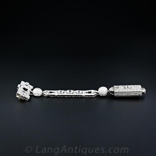 Charlton Art Deco French Diamond Lapel Watch - 8