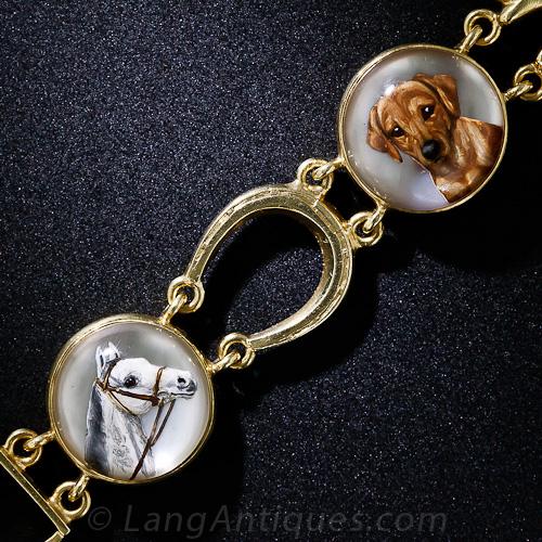 Circa 1900 Sporting Life Essex Crystal Bracelet - 4