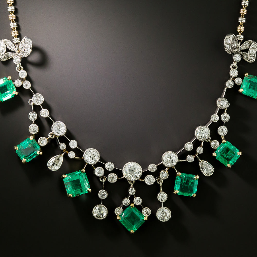 Colombian No-Treatment Emerald and Diamond Necklace by J. E. Caldwell - GIA - 6