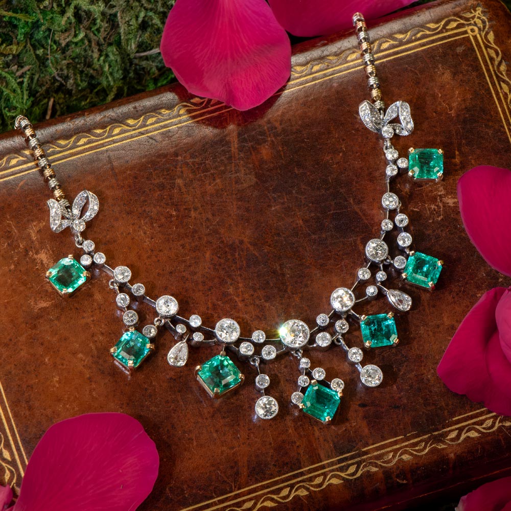 Colombian No-Treatment Emerald and Diamond Necklace by J. E. Caldwell - GIA - 8