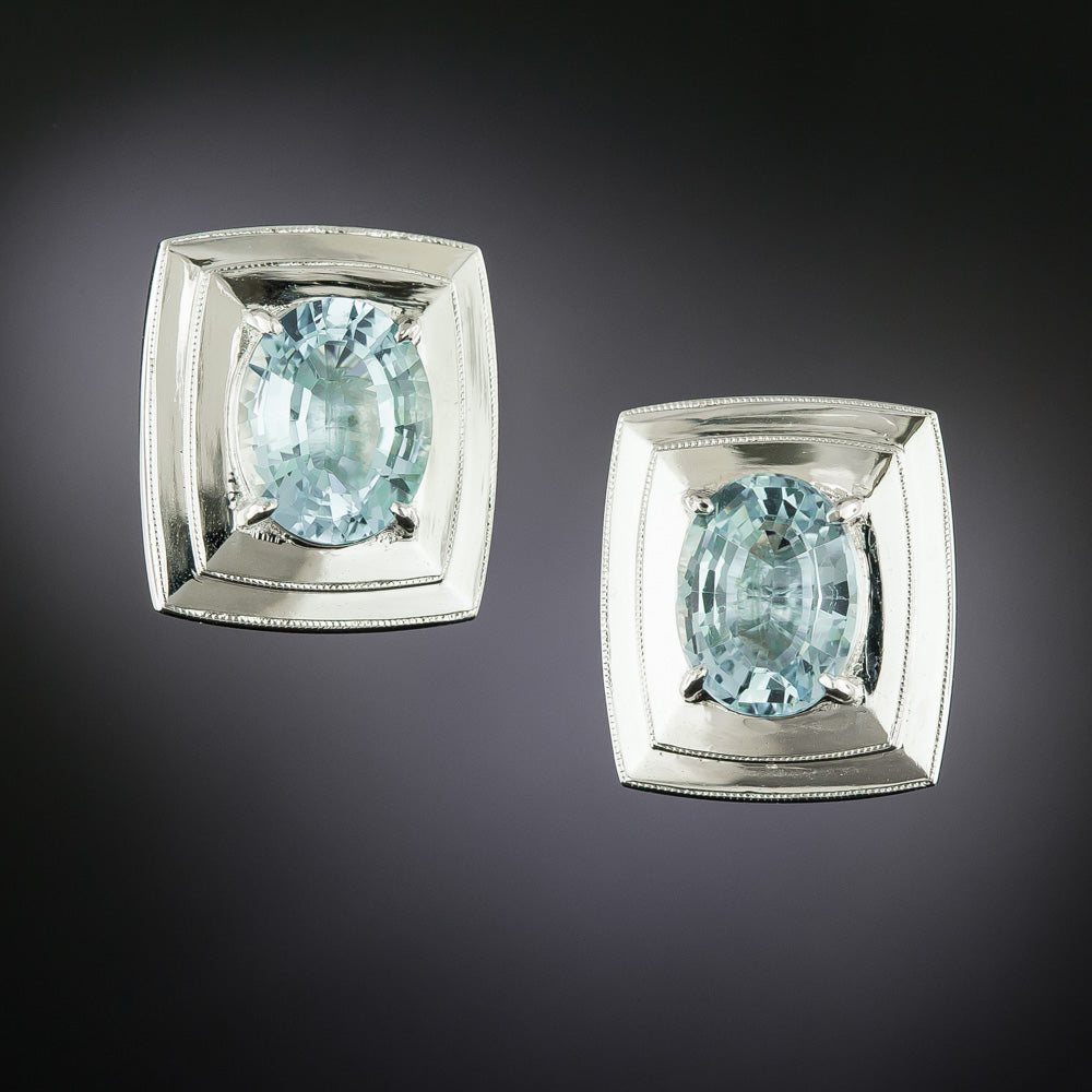 Contemporary Aquamarine Earrings  - 2