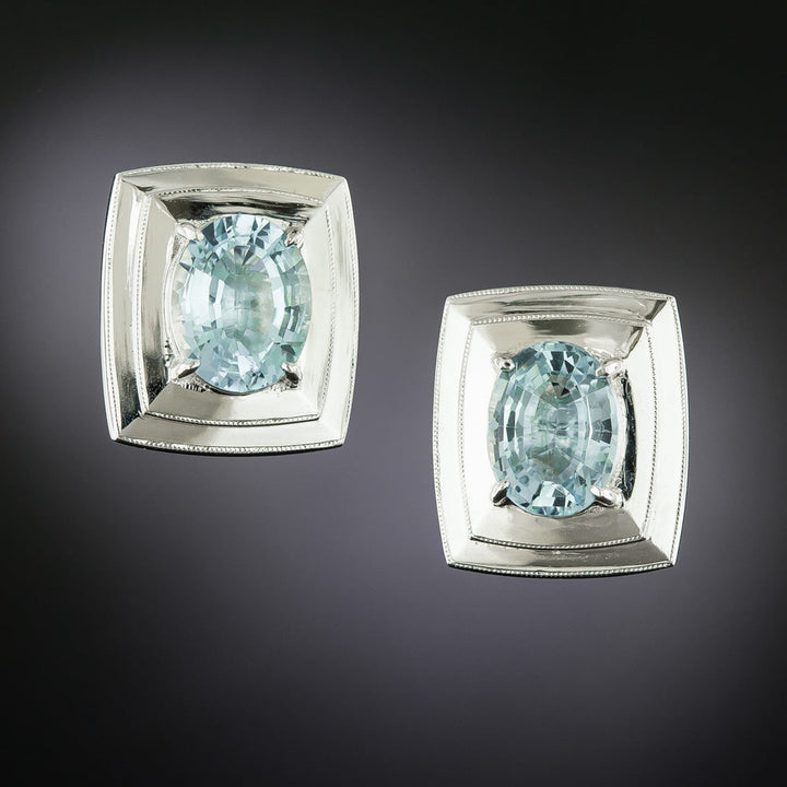 Contemporary Aquamarine Earrings