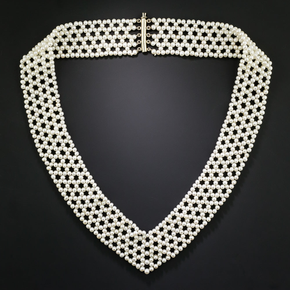Contemporary Woven Pearl Necklace - 2