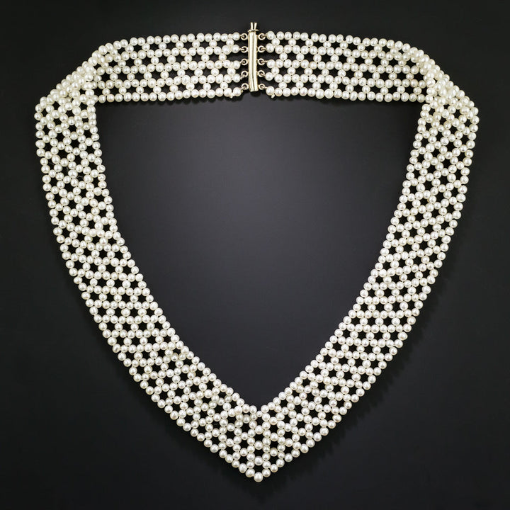 Contemporary Woven Pearl Necklace