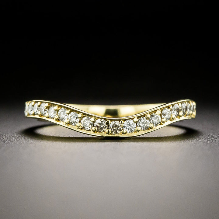 Contoured Diamond Wedding Band