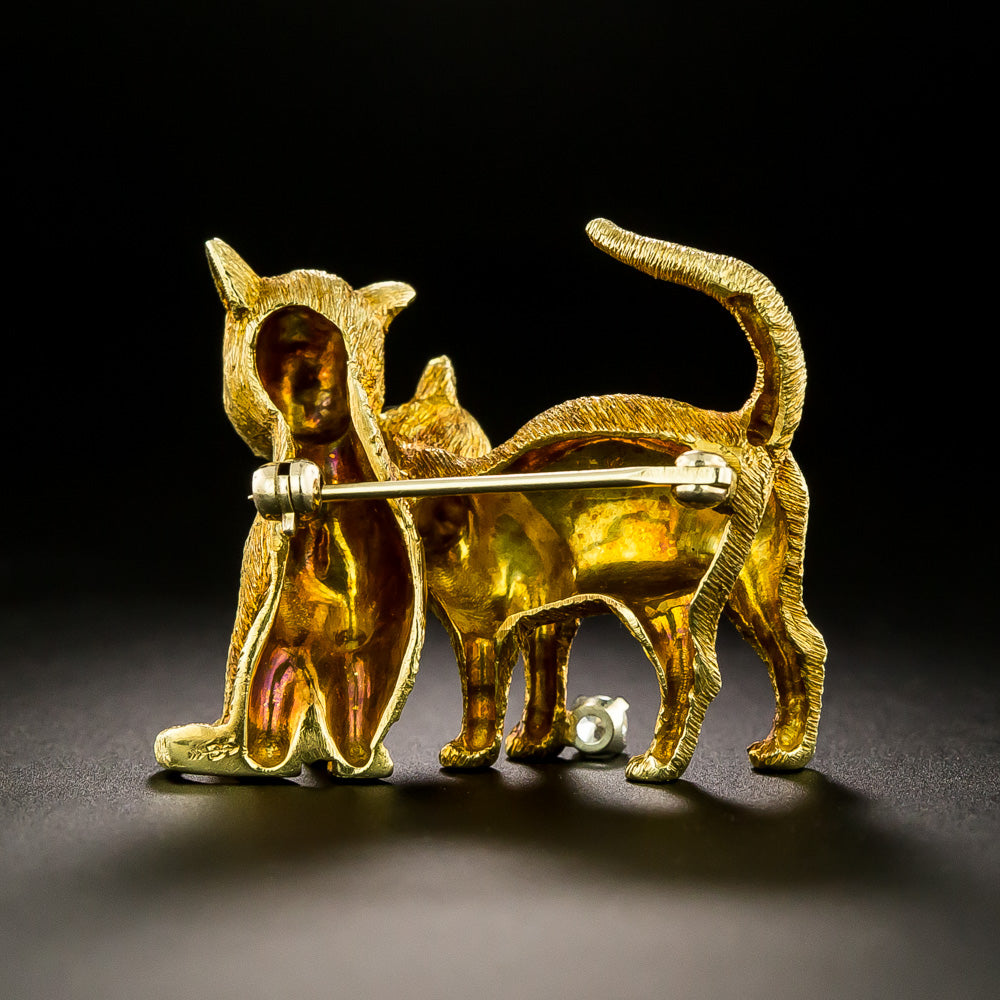 Cuddling Kittens 18K Brooch by Craig Drake - 4