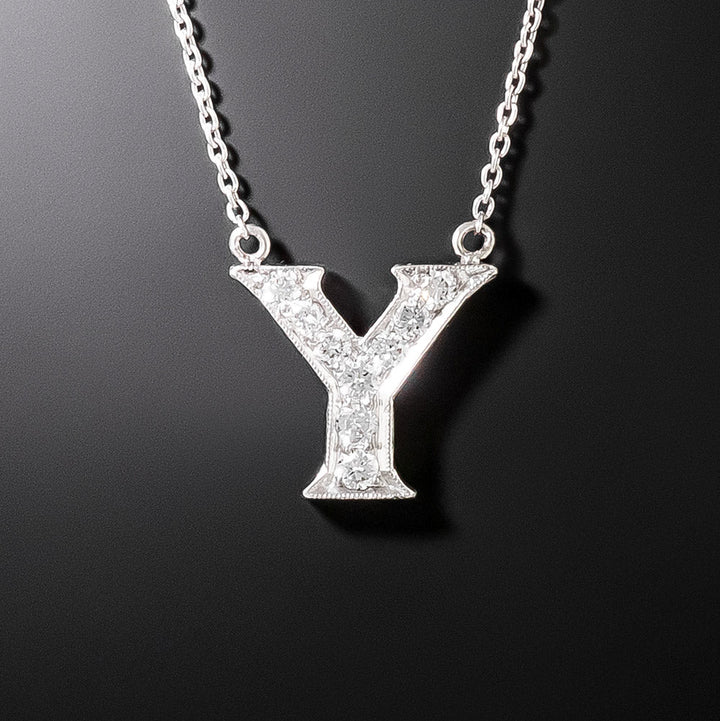 Diamond Initial 'Y' Necklace