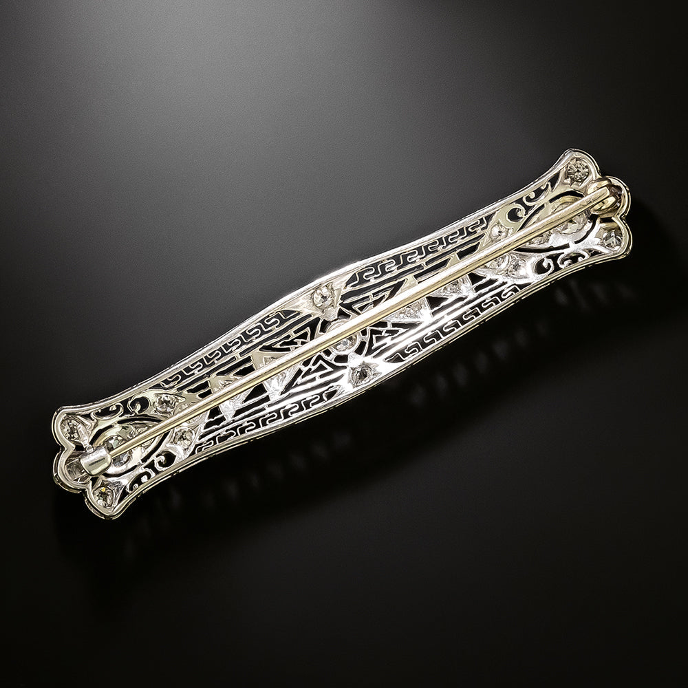 Early Art Deco Diamond Bar Pin - 3