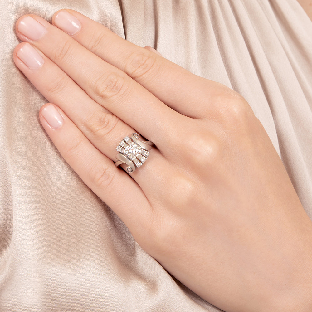 Early-Retro .55 Carat Diamond Scroll Ring - 5