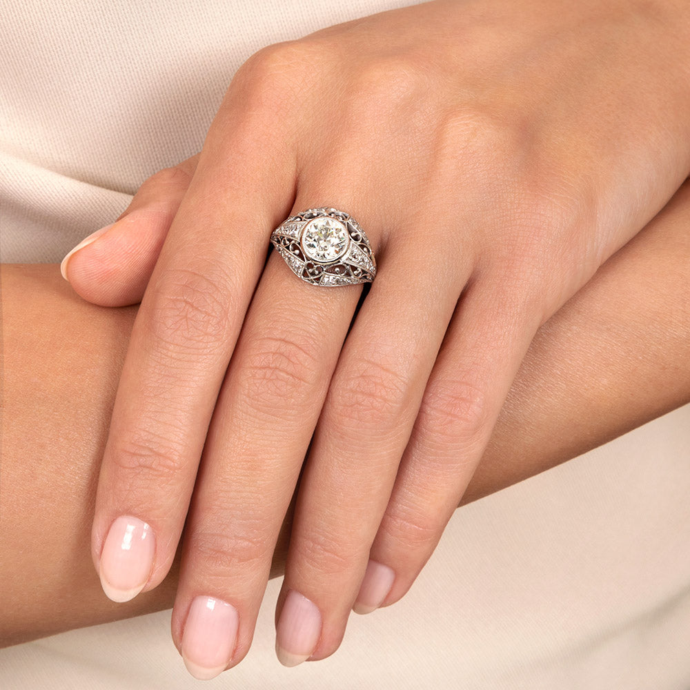 Edwardian 1.35 Carat Diamond Engagement Ring, Size 6 1/4 - 5