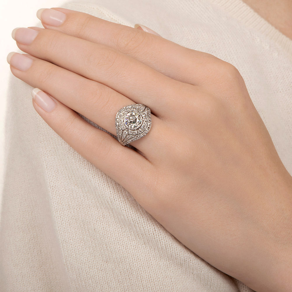 Edwardian 1.81 Carat Diamond Engagement Ring - GIA F SI1 - 5