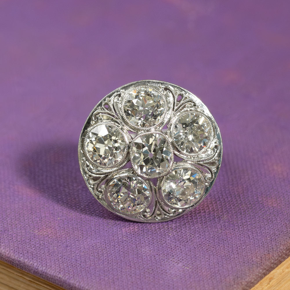 Edwardian 6.04 Carat Diamond Ring by Byard Brogan - GIA - 7
