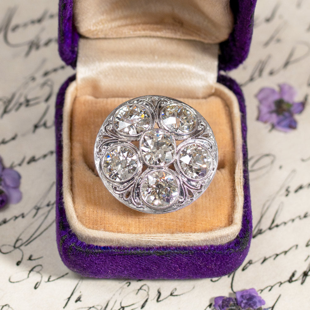 Edwardian 6.04 Carat Diamond Ring by Byard Brogan - GIA - 9