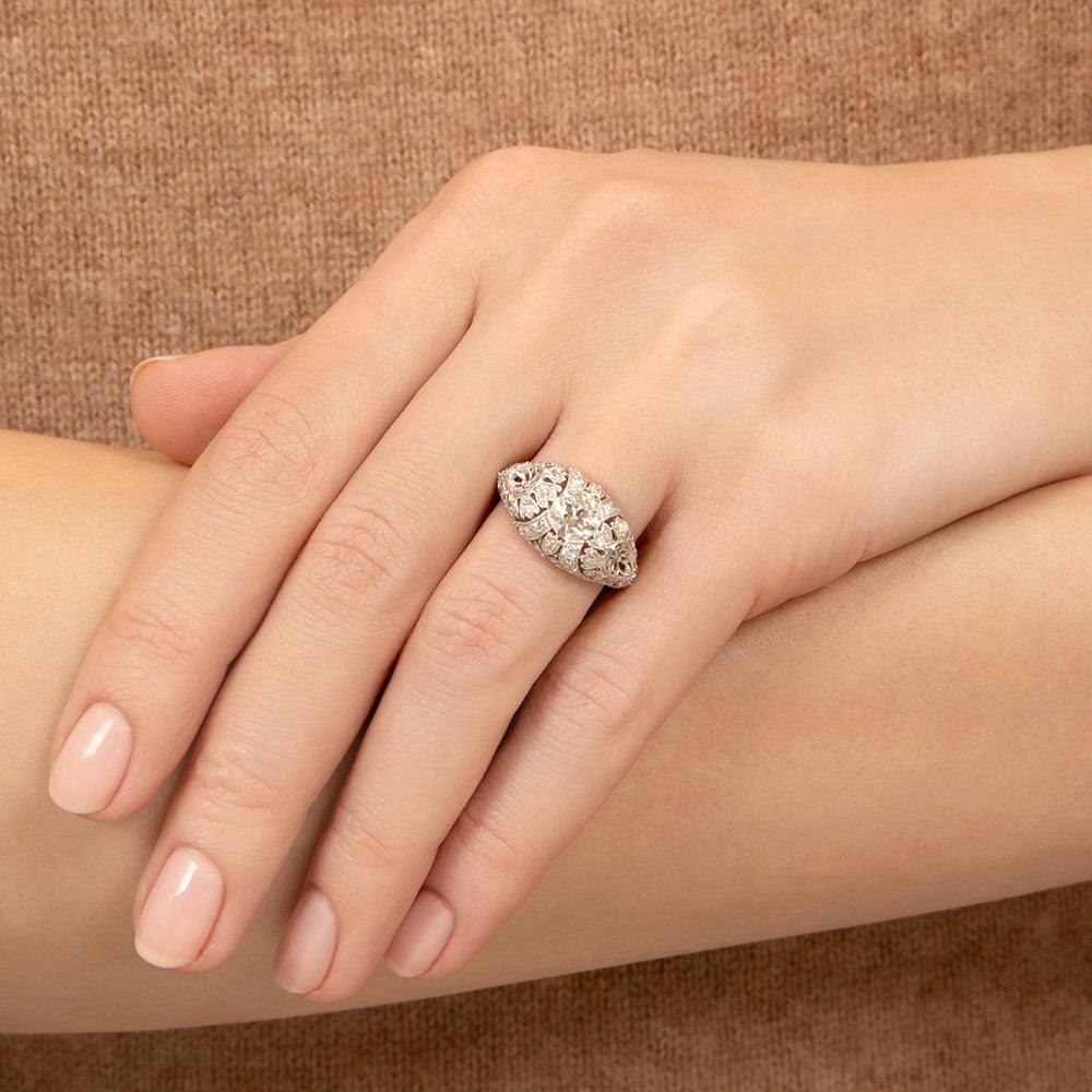 Edwardian .75 Carat Diamond Engagement Ring, Size 5 1/4 - 6
