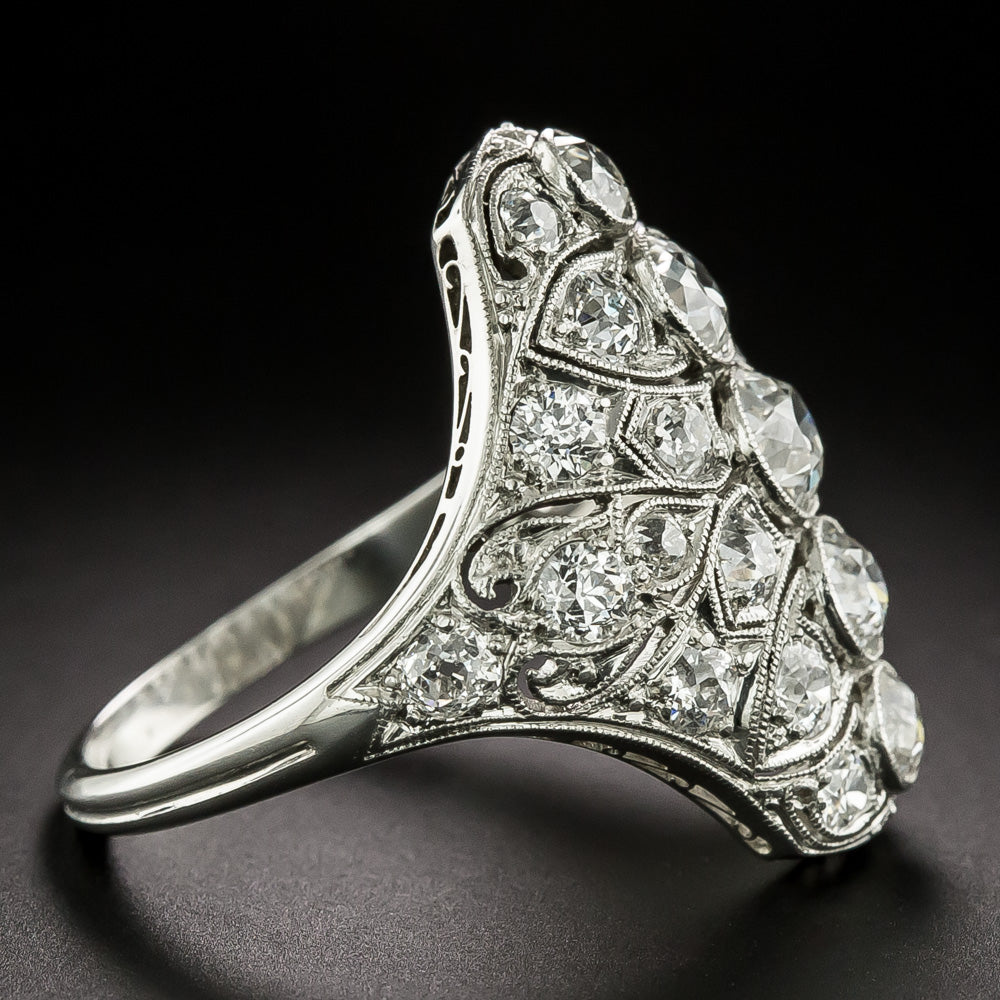 Edwardian/Art Deco Diamond Dinner Ring - 4