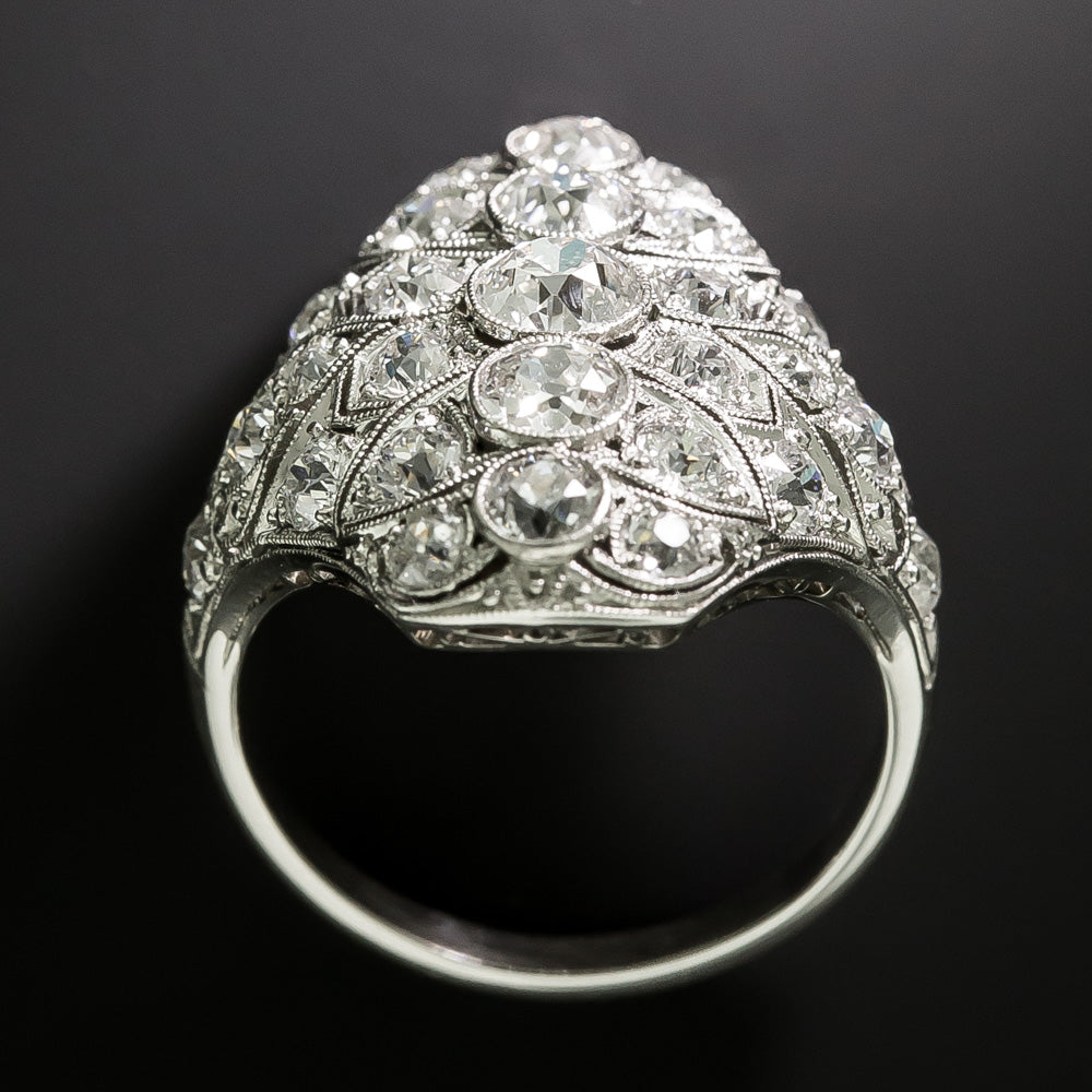 Edwardian/Art Deco Diamond Dinner Ring - 5