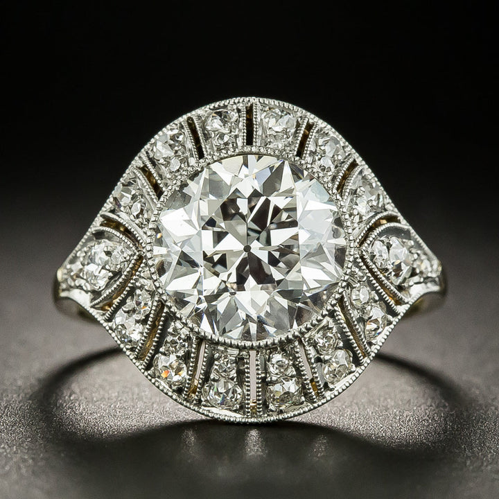 Edwardian/Deco 2.90 Carat Diamond Engagement Ring - GIA G VS1