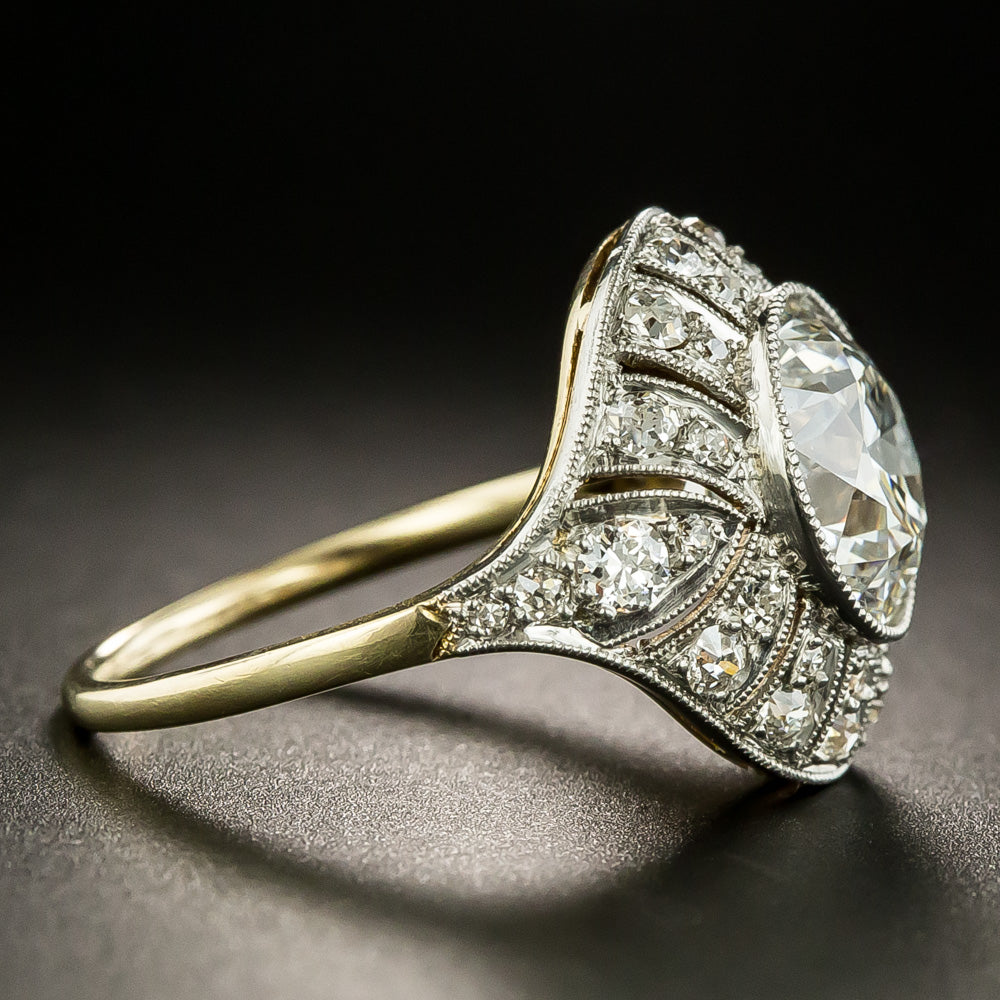 Edwardian/Deco 2.90 Carat Diamond Engagement Ring - GIA G VS1 - 4