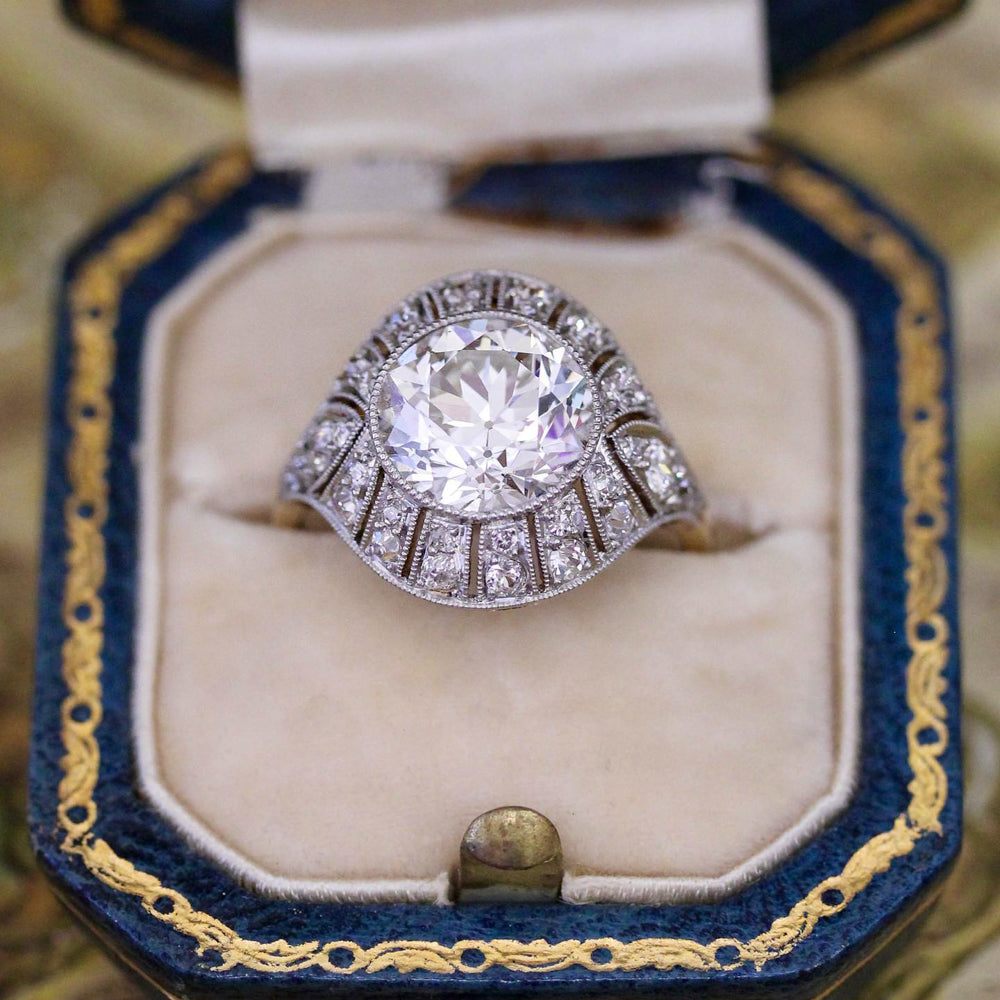 Edwardian/Deco 2.90 Carat Diamond Engagement Ring - GIA G VS1 - 7