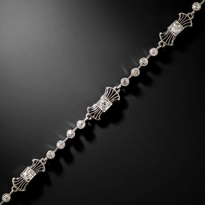 Edwardian Delicate Diamond Filigree Bracelet