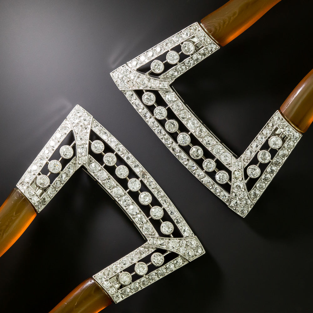 Edwardian Diamond and Horn Hair Combs - 5