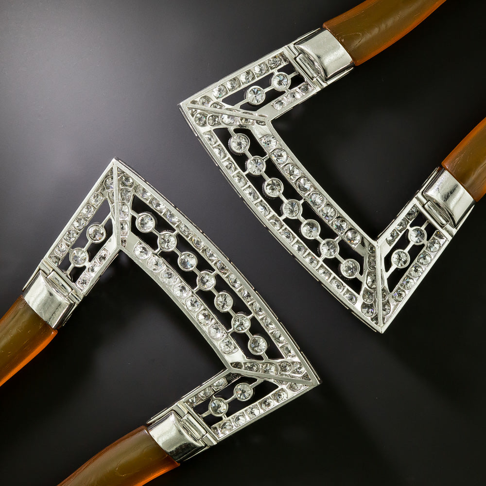 Edwardian Diamond and Horn Hair Combs - 6