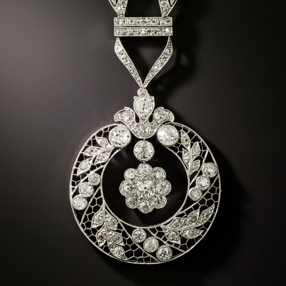 Edwardian Diamond and  Natural Pearl Sautoir Necklace - 5