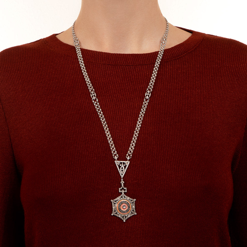 Edwardian Diamond and Pearl Boucheron Watch Necklace - 5