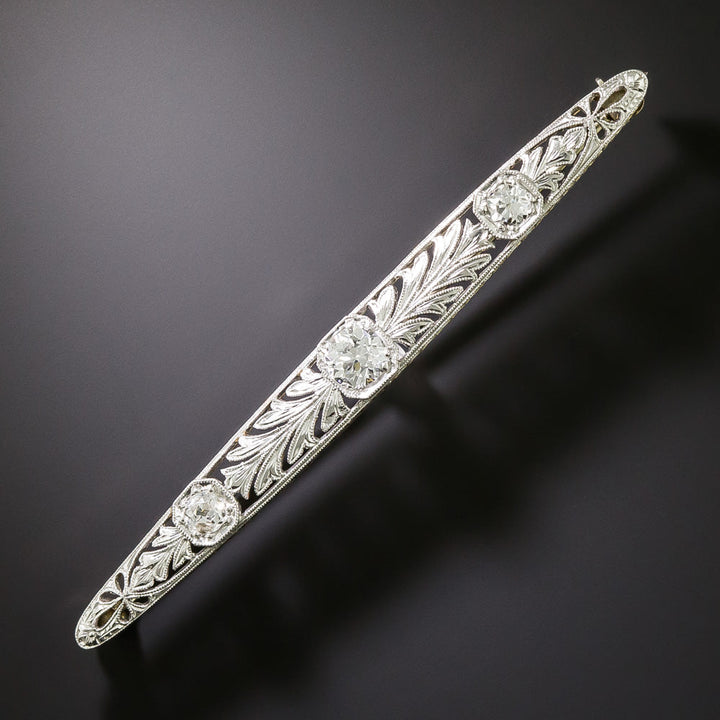 Edwardian Diamond Bar Pin