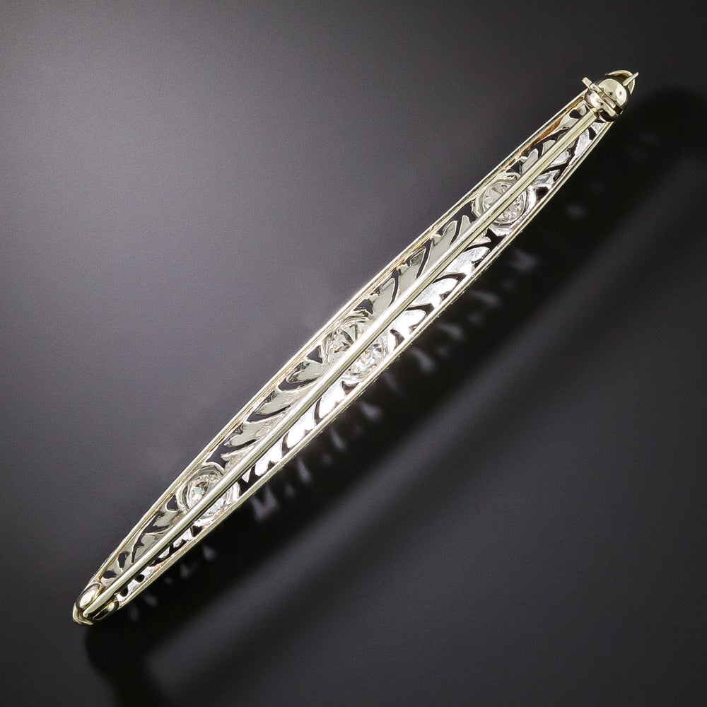 Edwardian Diamond Bar Pin - 2