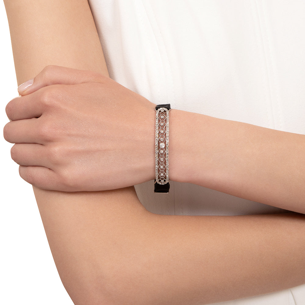Edwardian Diamond Bracelet with Ribbon Strap - 4