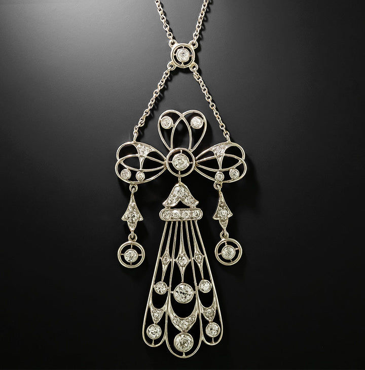 Edwardian Diamond Dangle Necklace