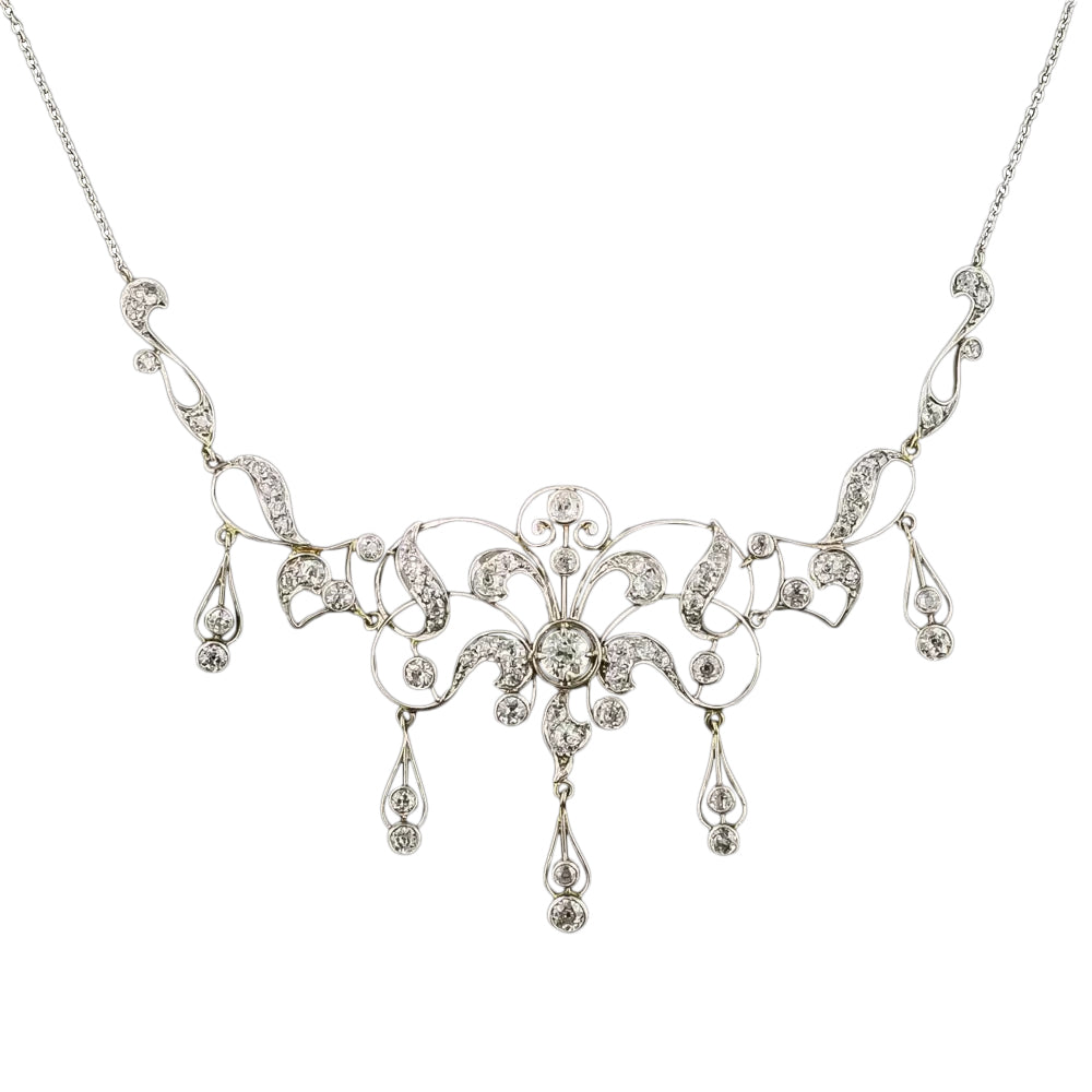 Edwardian Diamond Drop Necklace - 3