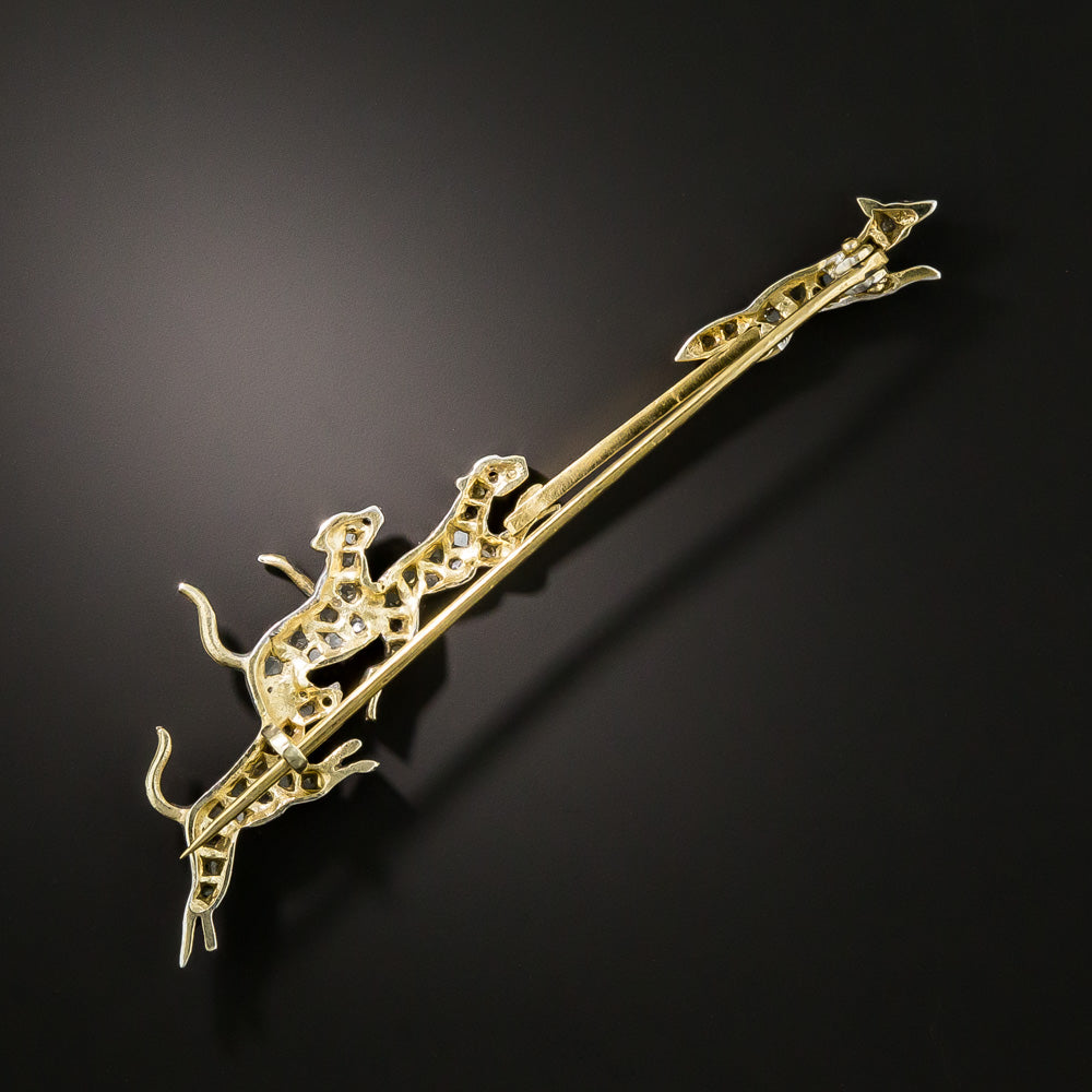 Edwardian Diamond Fox Hunt Pin - 3